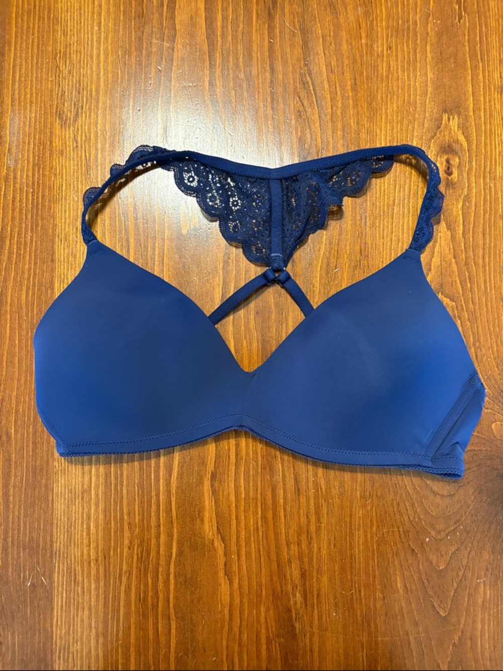 aerie Navy Lace Racerback T-Shirt Bra